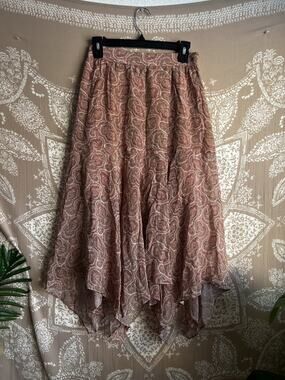 The Kooples Vintage Paisley Lurex Silk-Blend Midi Skirt M